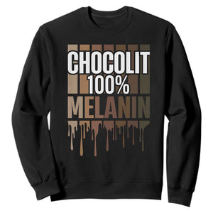 Funny Chocolit 100% Sweatshirt Melanin Black Pride African American