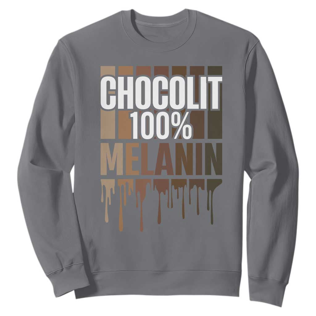 Funny Chocolit 100% Sweatshirt Melanin Black Pride African American