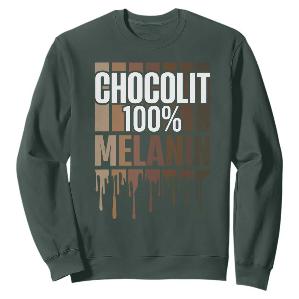 Funny Chocolit 100% Sweatshirt Melanin Black Pride African American