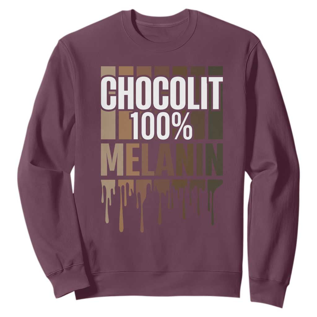 Funny Chocolit 100% Sweatshirt Melanin Black Pride African American