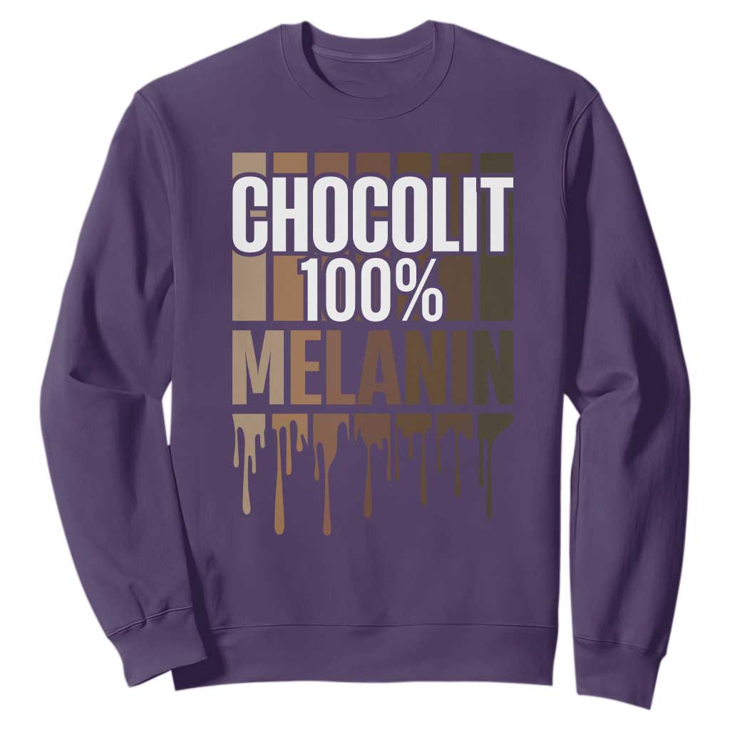 Funny Chocolit 100% Sweatshirt Melanin Black Pride African American