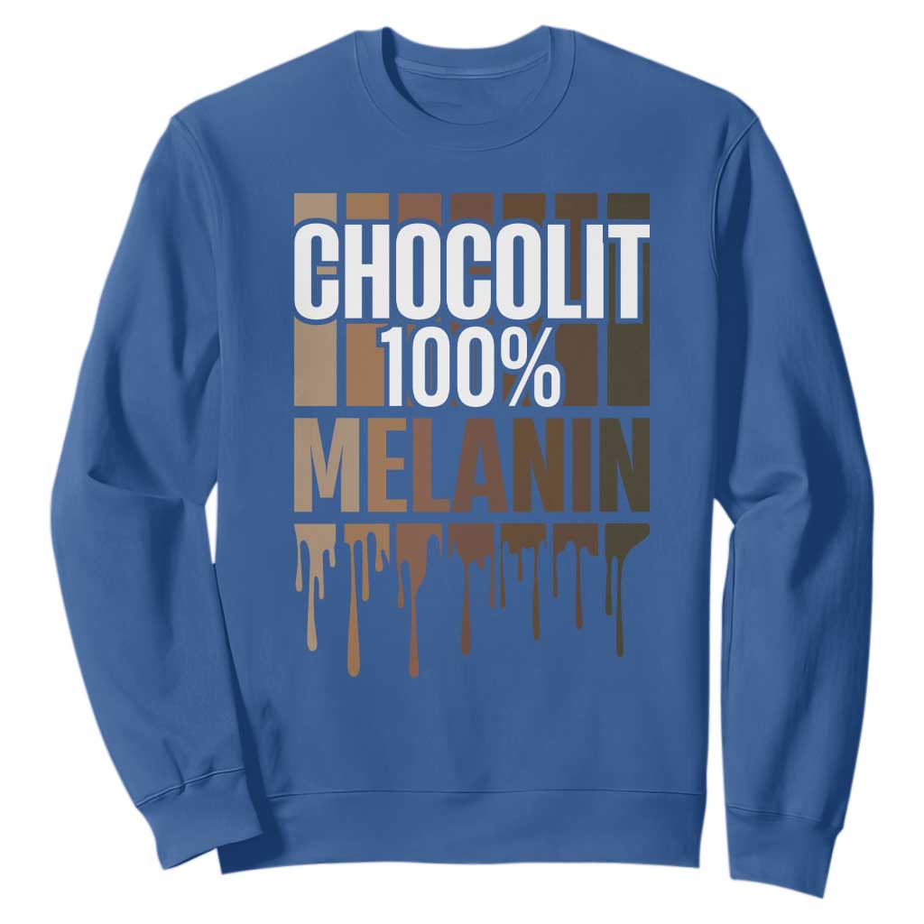 Funny Chocolit 100% Sweatshirt Melanin Black Pride African American