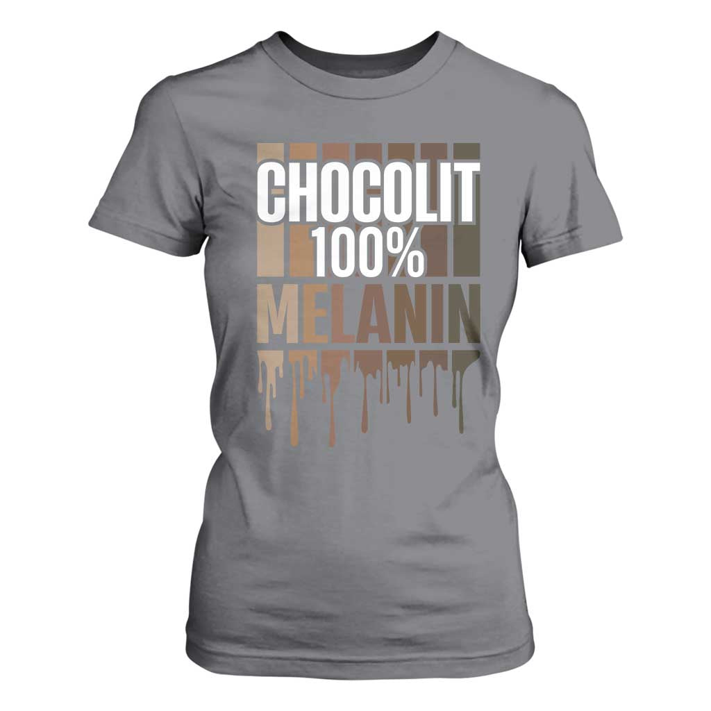 Funny Chocolit 100% T Shirt For Women Melanin Black Pride African American