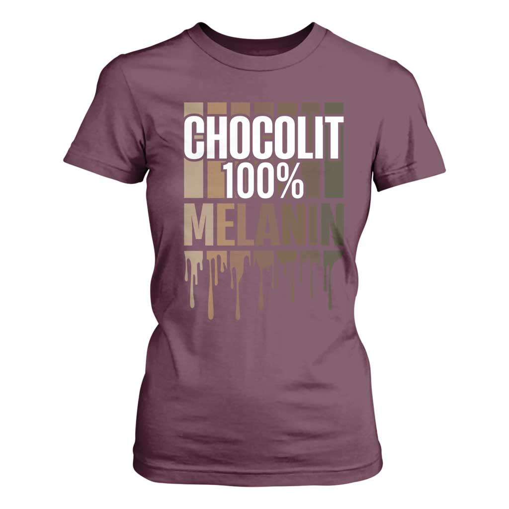 Funny Chocolit 100% T Shirt For Women Melanin Black Pride African American