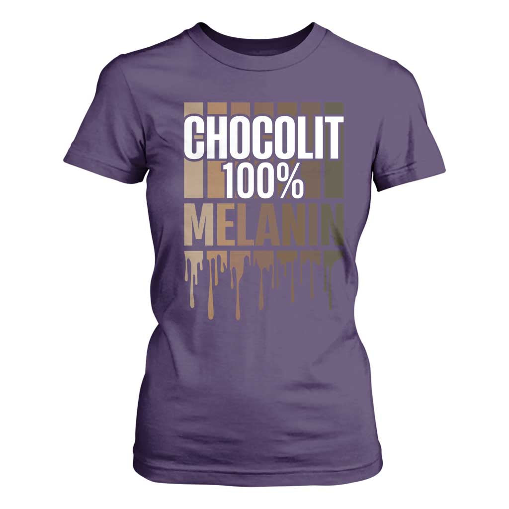 Funny Chocolit 100% T Shirt For Women Melanin Black Pride African American