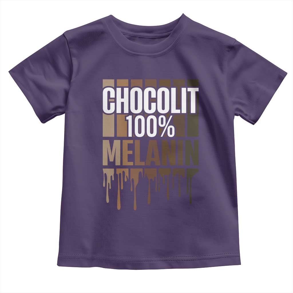 Funny Chocolit 100% Toddler T Shirt Melanin Black Pride African American