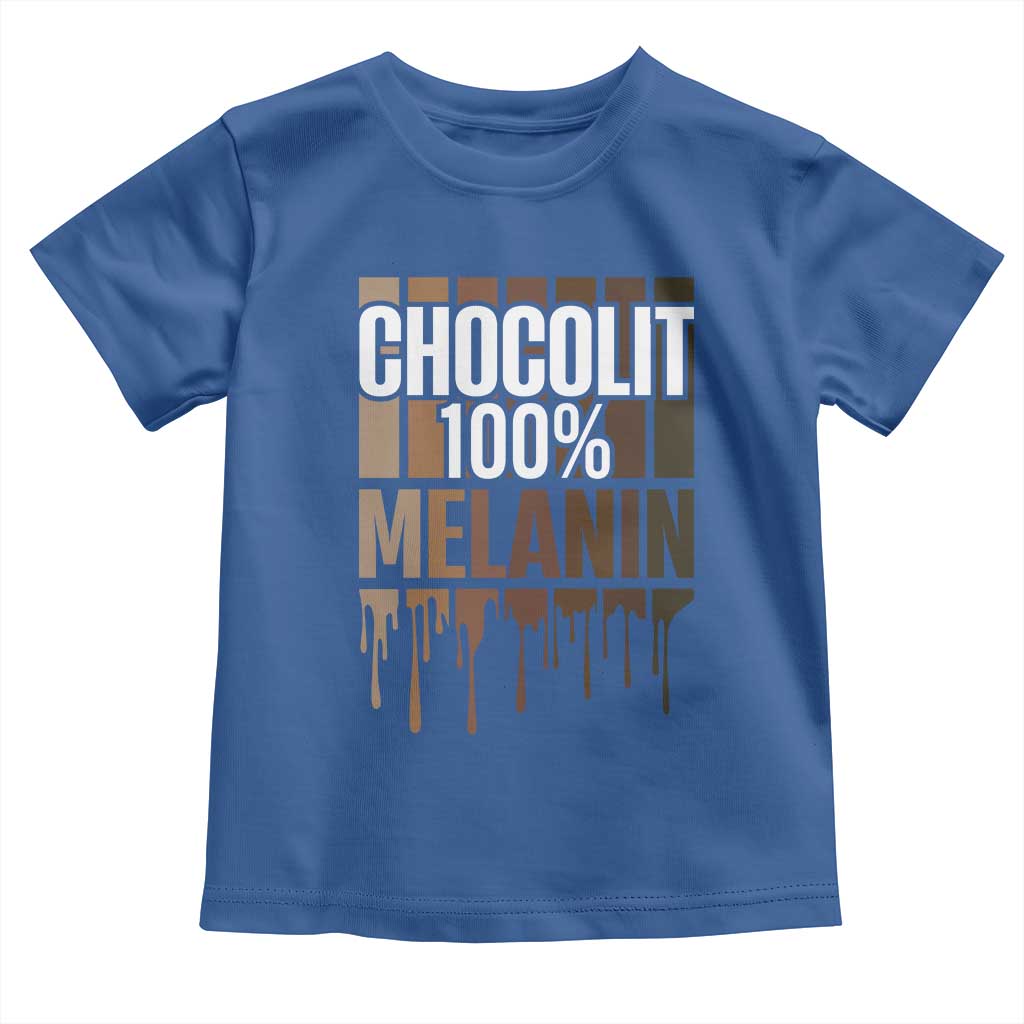 Funny Chocolit 100% Toddler T Shirt Melanin Black Pride African American