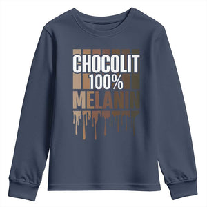 Funny Chocolit 100% Youth Sweatshirt Melanin Black Pride African American