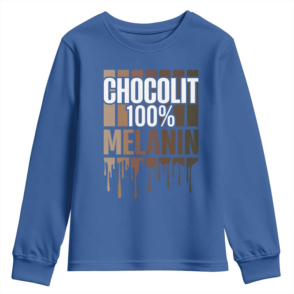 Funny Chocolit 100% Youth Sweatshirt Melanin Black Pride African American