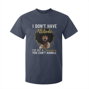 Proud Black African American T Shirt For Kid I Don't Have Attitude I've Got A Personality Afro Girl Glitter Print