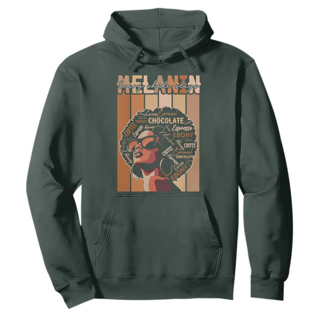 Melanin Every Shade Slays Hoodie Melanin Black Afro Queen African American Pride