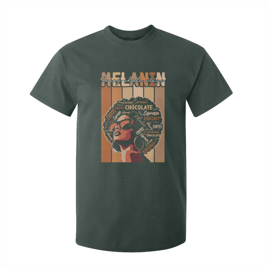 Melanin Every Shade Slays T Shirt For Kid Melanin Black Afro Queen African American Pride