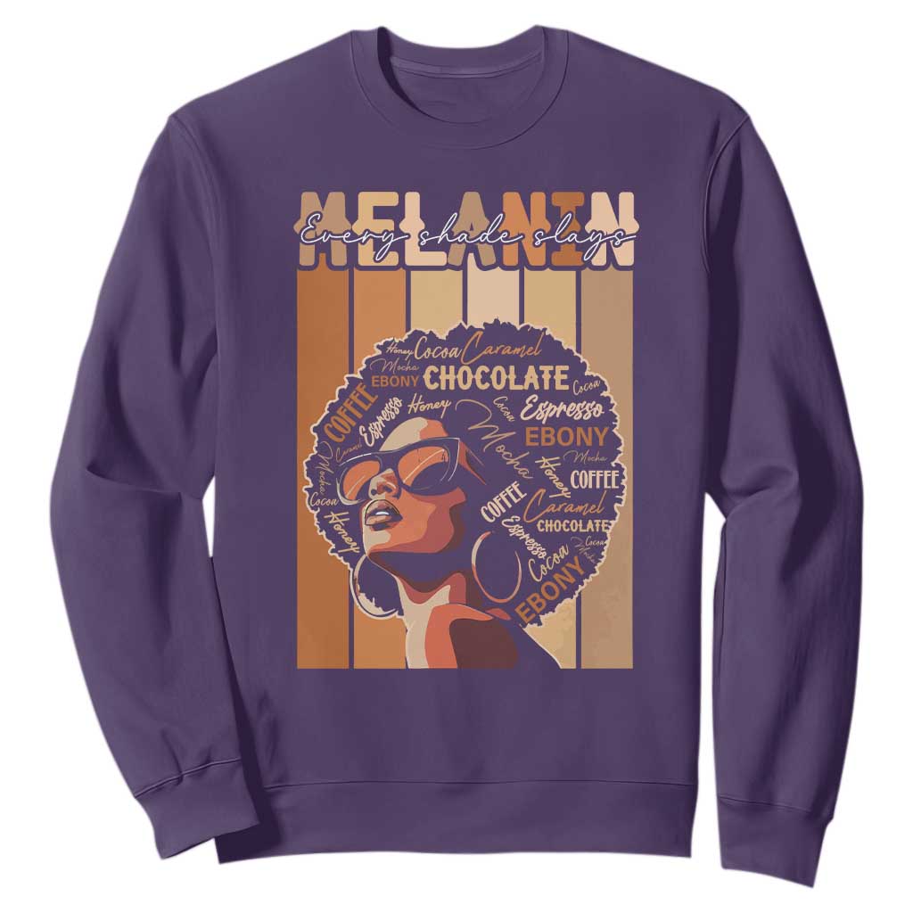 Melanin Every Shade Slays Sweatshirt Melanin Black Afro Queen African American Pride