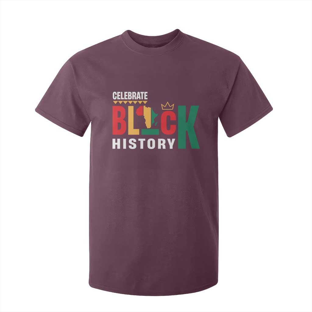 Celebrate Black History Month T Shirt For Kid African American History Africa Map