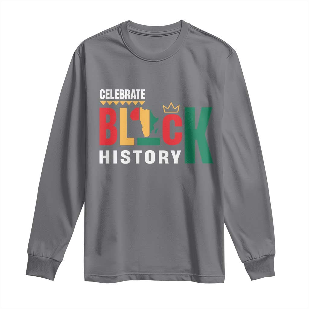 Celebrate Black History Month Long Sleeve Shirt African American History Africa Map