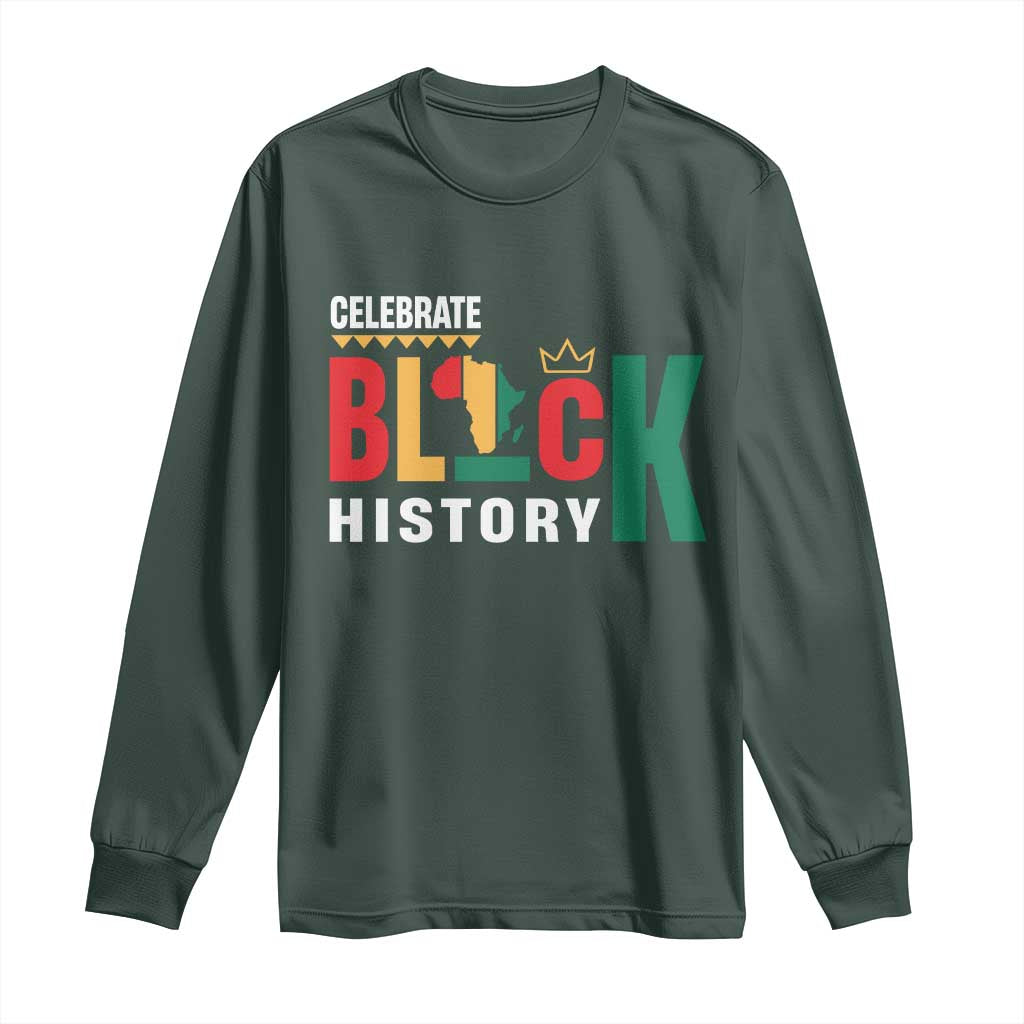Celebrate Black History Month Long Sleeve Shirt African American History Africa Map