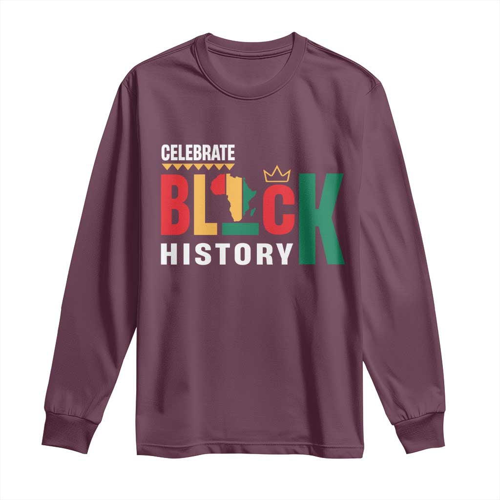 Celebrate Black History Month Long Sleeve Shirt African American History Africa Map