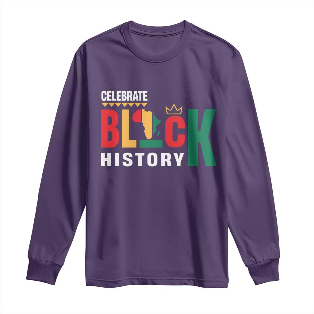 Celebrate Black History Month Long Sleeve Shirt African American History Africa Map