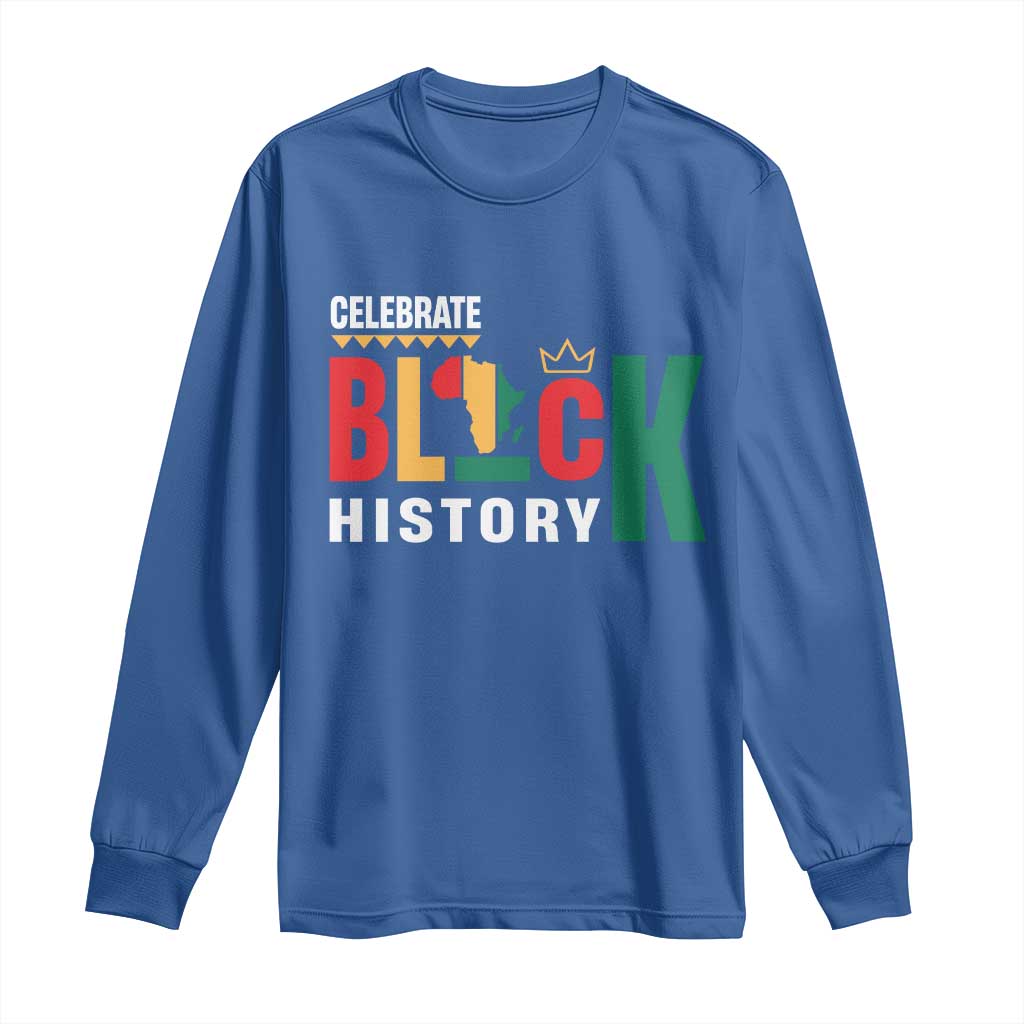Celebrate Black History Month Long Sleeve Shirt African American History Africa Map