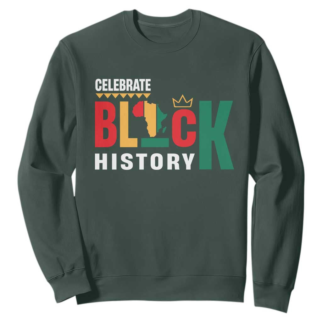 Celebrate Black History Month Sweatshirt African American History Africa Map