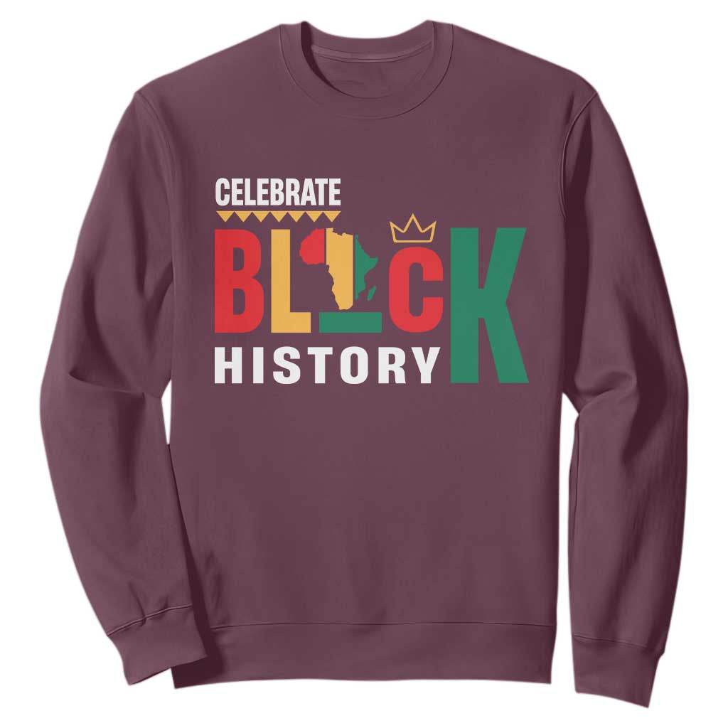 Celebrate Black History Month Sweatshirt African American History Africa Map