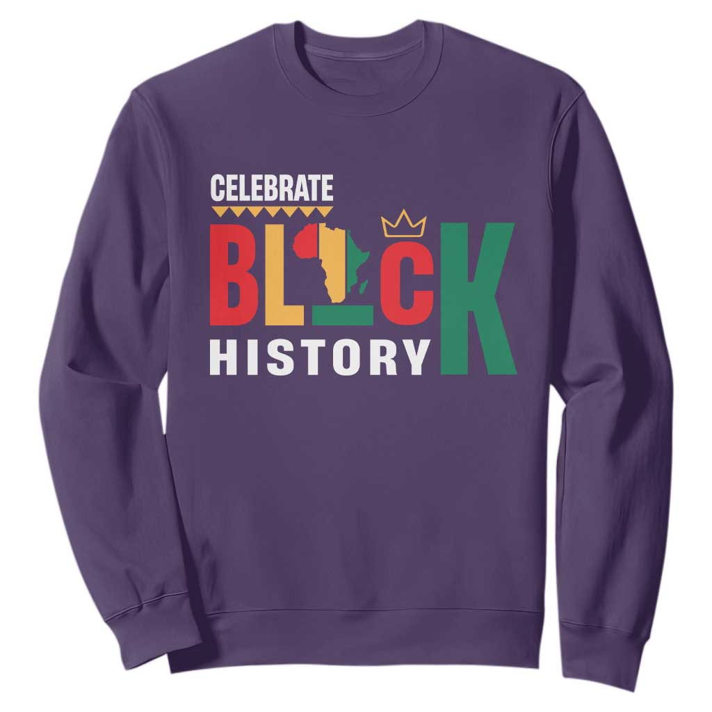 Celebrate Black History Month Sweatshirt African American History Africa Map