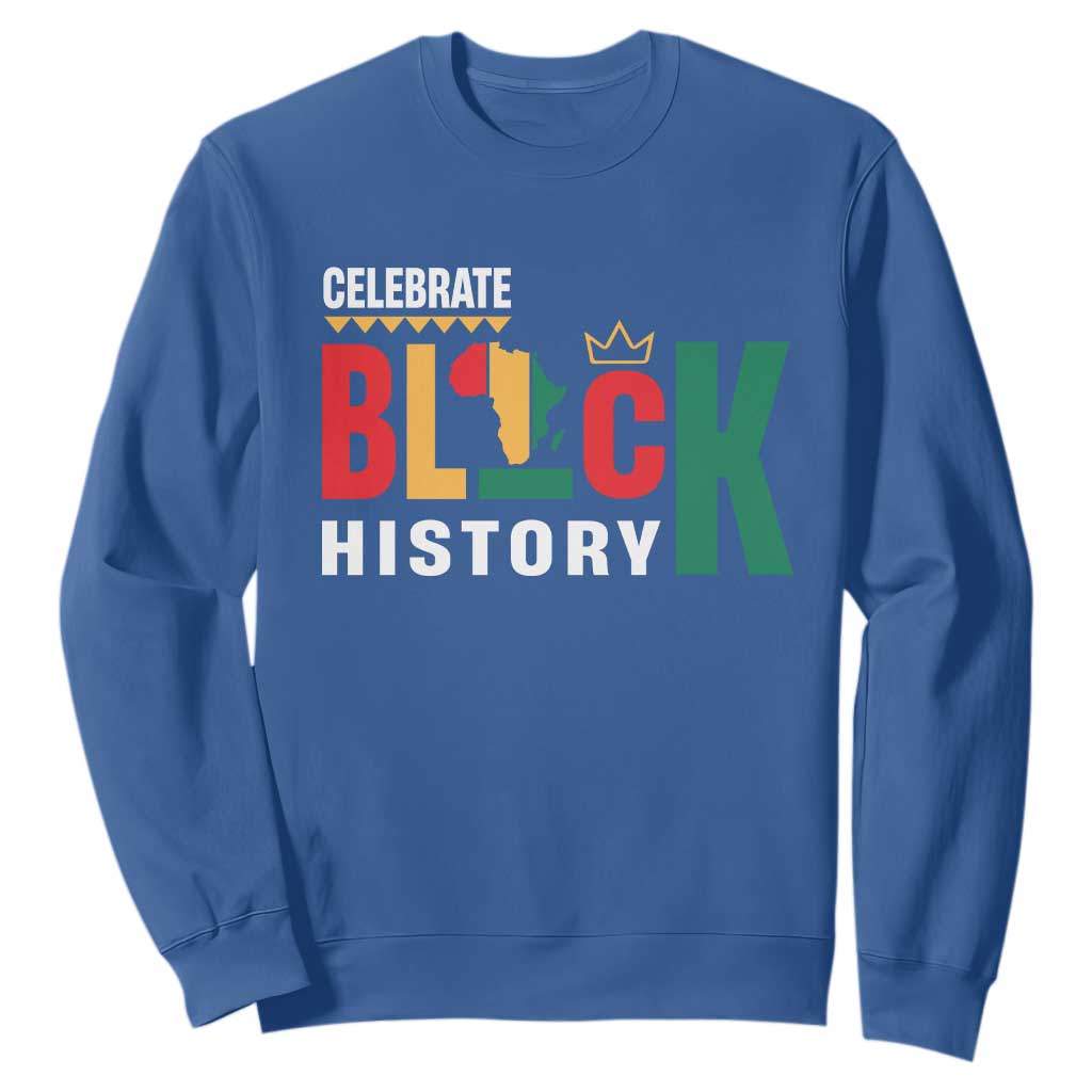 Celebrate Black History Month Sweatshirt African American History Africa Map