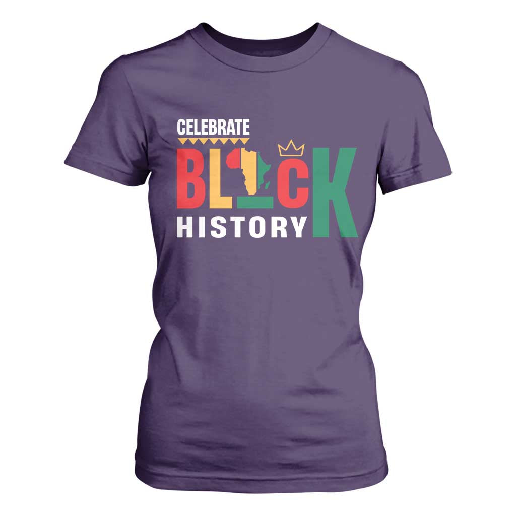 Celebrate Black History Month T Shirt For Women African American History Africa Map