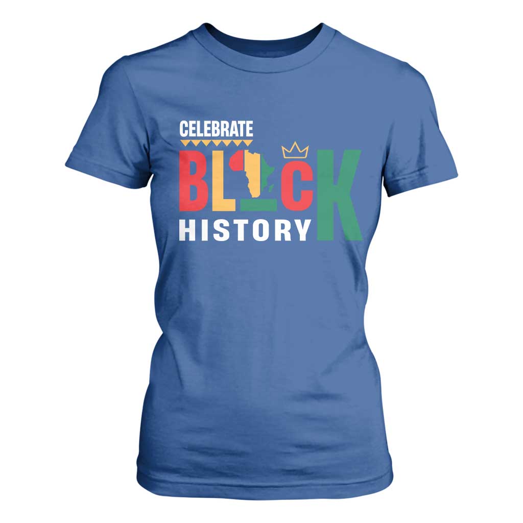 Celebrate Black History Month T Shirt For Women African American History Africa Map