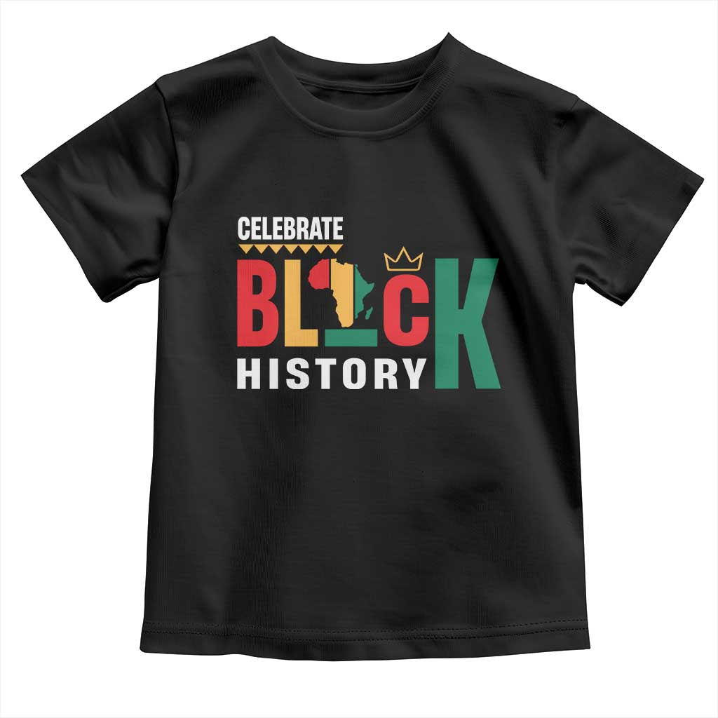 Celebrate Black History Month Toddler T Shirt African American History Africa Map
