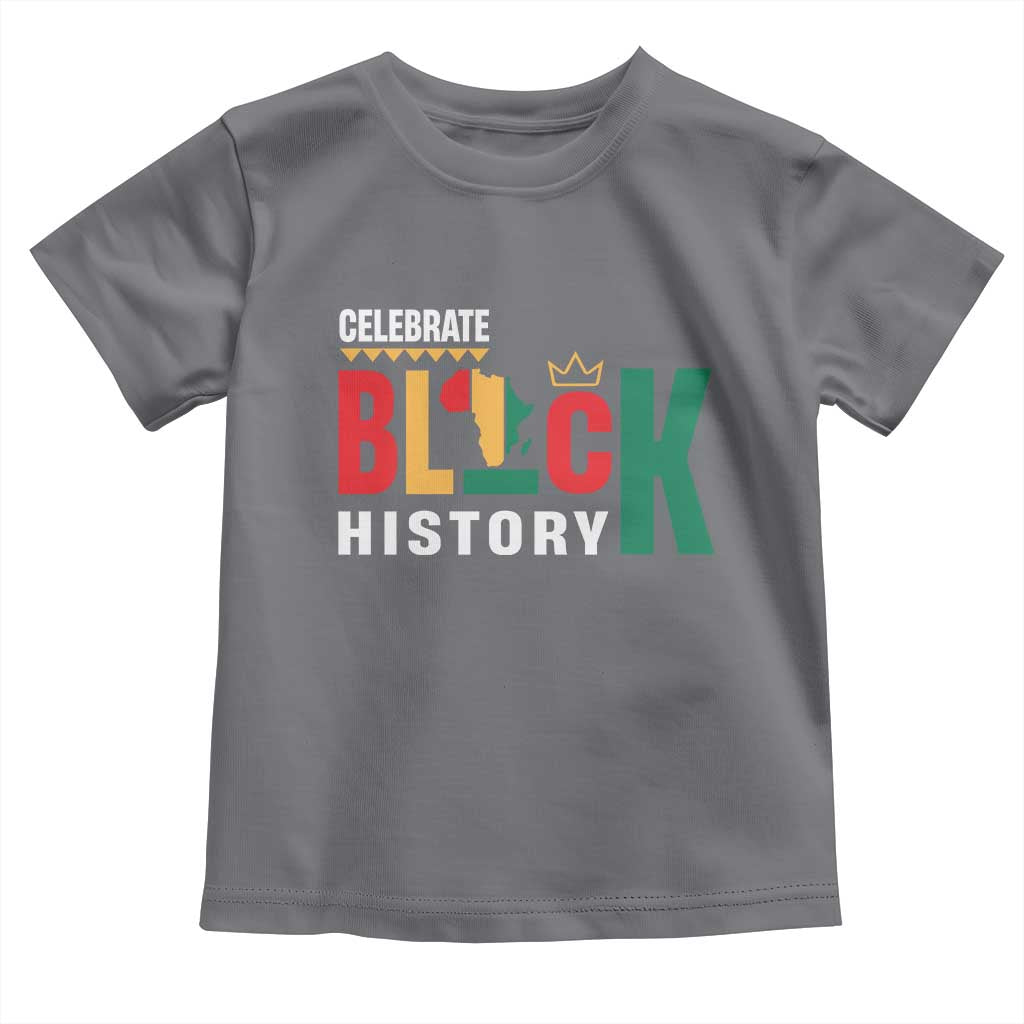 Celebrate Black History Month Toddler T Shirt African American History Africa Map
