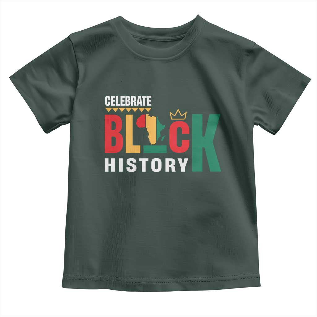 Celebrate Black History Month Toddler T Shirt African American History Africa Map