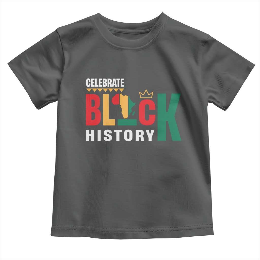 Celebrate Black History Month Toddler T Shirt African American History Africa Map