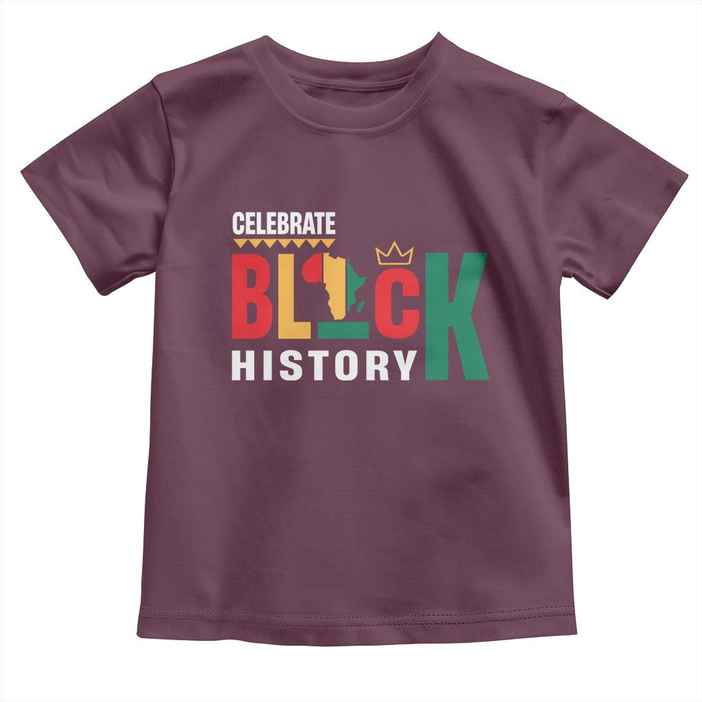 Celebrate Black History Month Toddler T Shirt African American History Africa Map