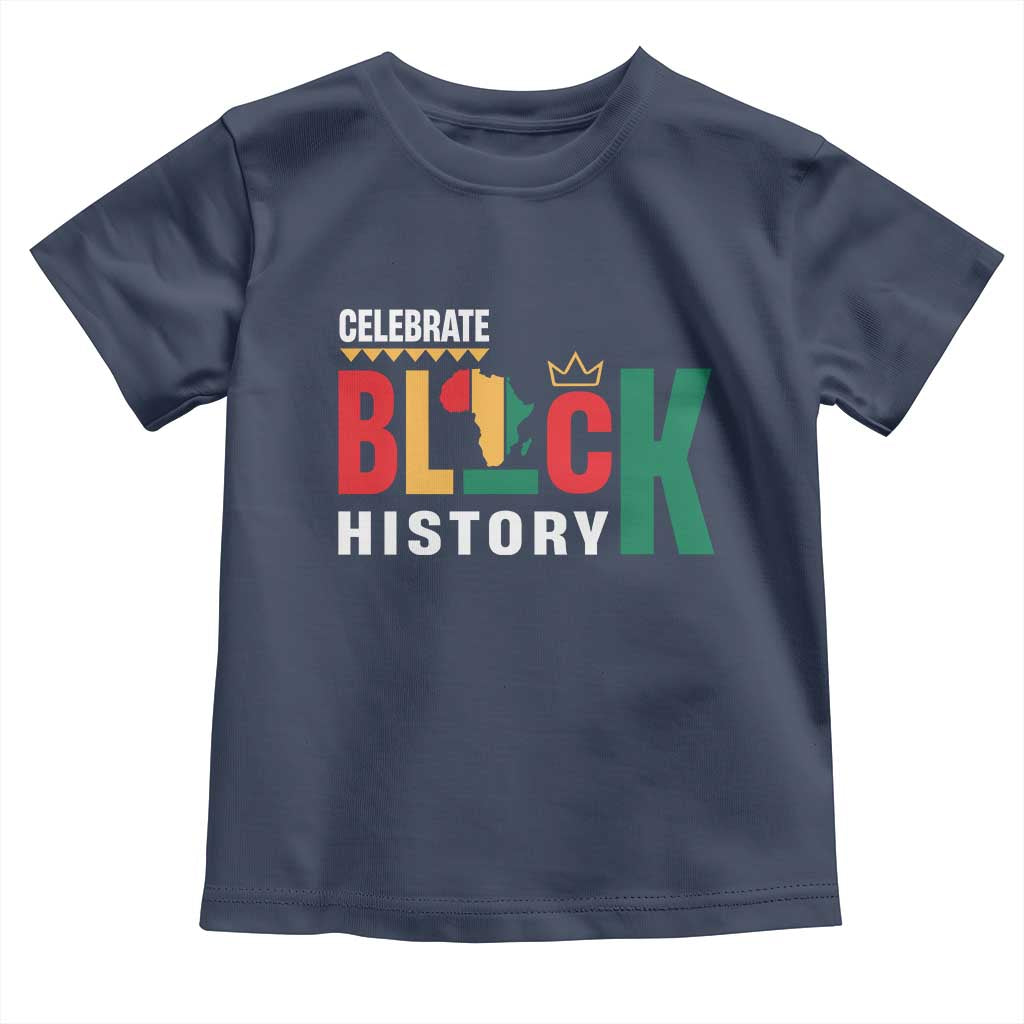 Celebrate Black History Month Toddler T Shirt African American History Africa Map