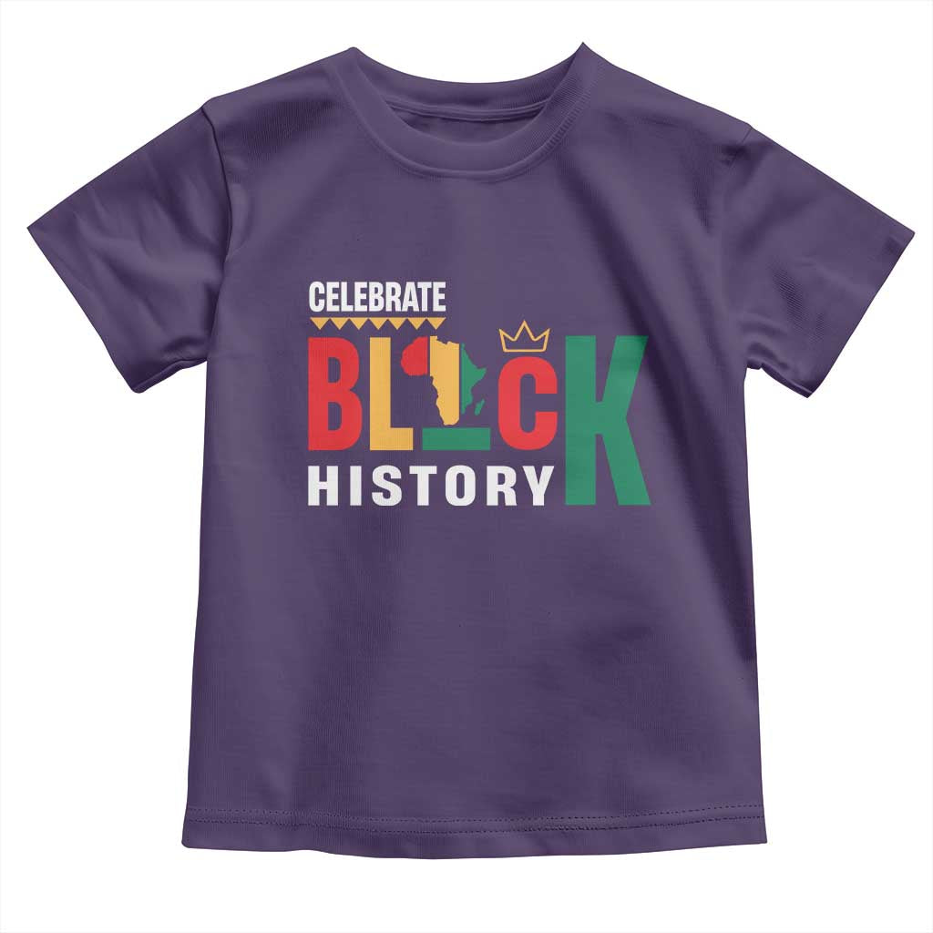 Celebrate Black History Month Toddler T Shirt African American History Africa Map