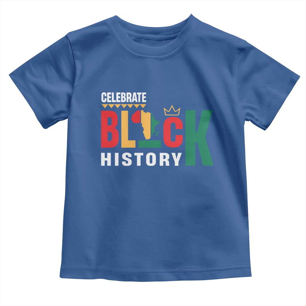 Celebrate Black History Month Toddler T Shirt African American History Africa Map
