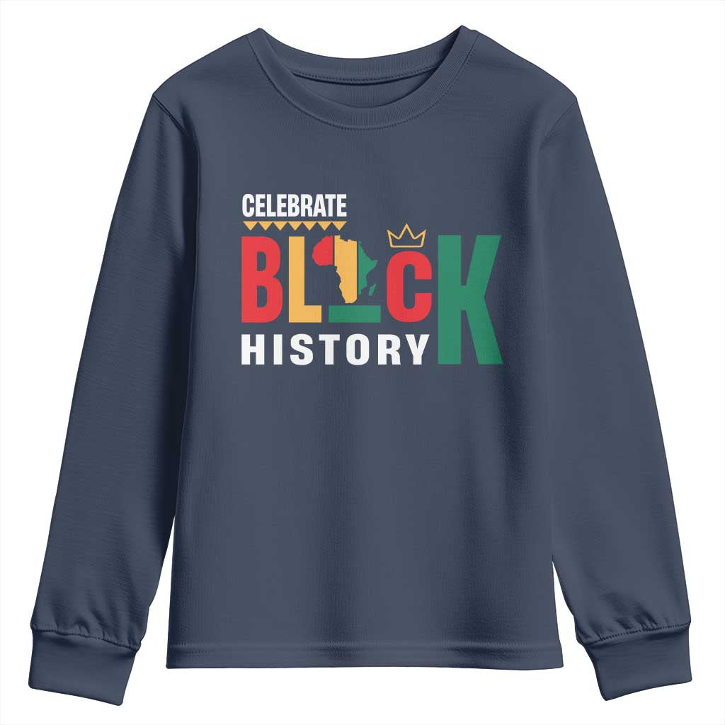 Celebrate Black History Month Youth Sweatshirt African American History Africa Map