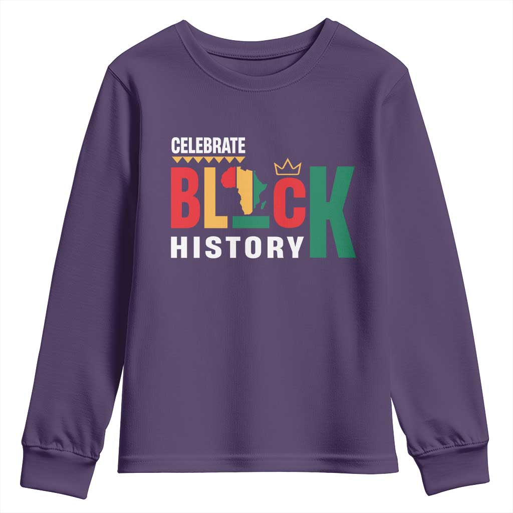 Celebrate Black History Month Youth Sweatshirt African American History Africa Map