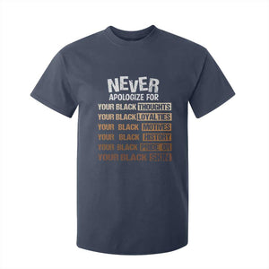 Never Apologize For Your Black Thoughts Loyalties Motives History Pride Or Skin T Shirt For Kid Pride African American Black History Month
