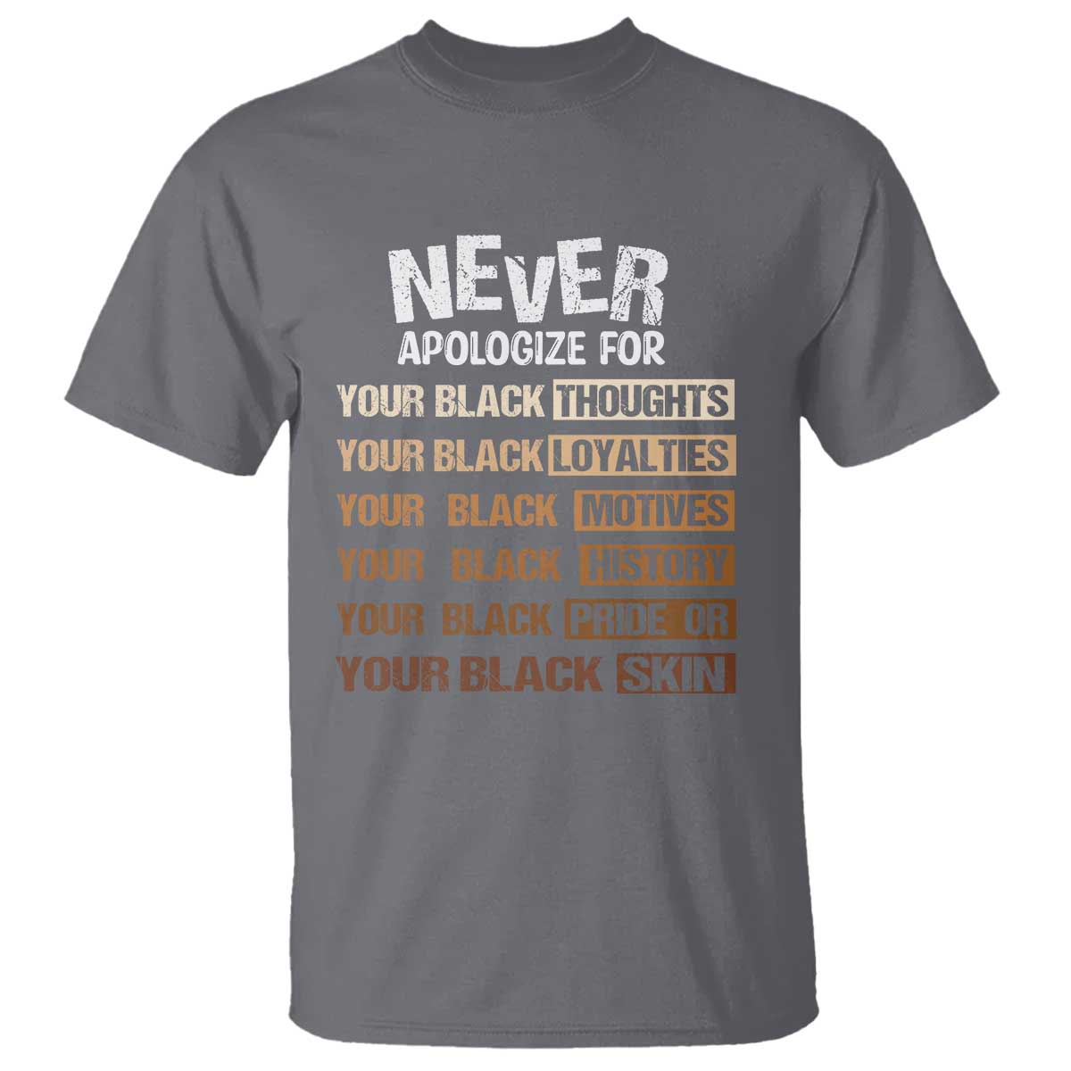 Never Apologize For Your Black Thoughts Loyalties Motives History Pride Or Skin T Shirt Pride African American Black History Month