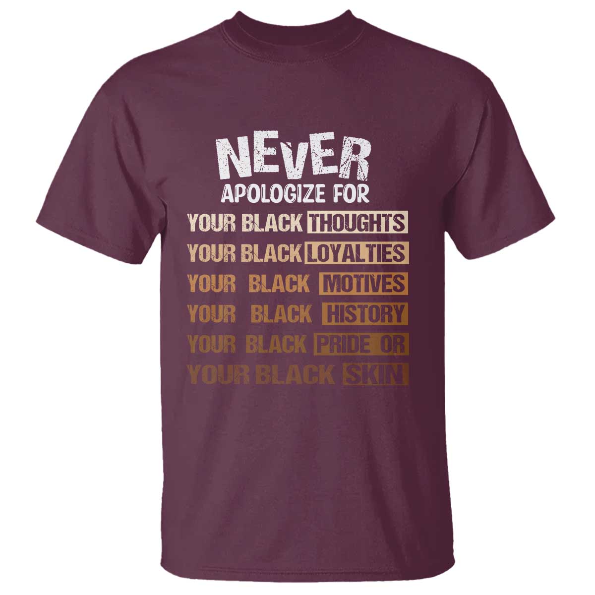 Never Apologize For Your Black Thoughts Loyalties Motives History Pride Or Skin T Shirt Pride African American Black History Month