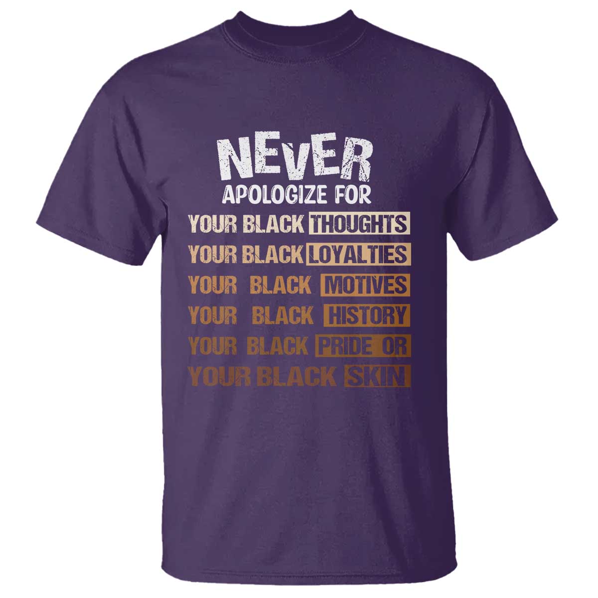Never Apologize For Your Black Thoughts Loyalties Motives History Pride Or Skin T Shirt Pride African American Black History Month