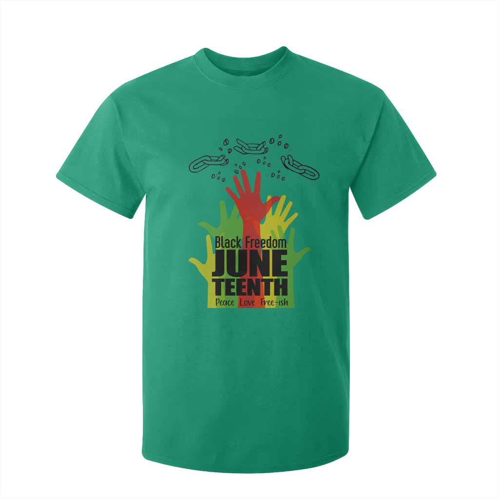 Juneteenth 1865 T Shirt For Kid Black Freedom Juneteenth Peace Love Free - ish Breaking Every Chain