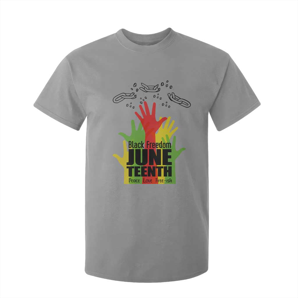 Juneteenth 1865 T Shirt For Kid Black Freedom Juneteenth Peace Love Free - ish Breaking Every Chain