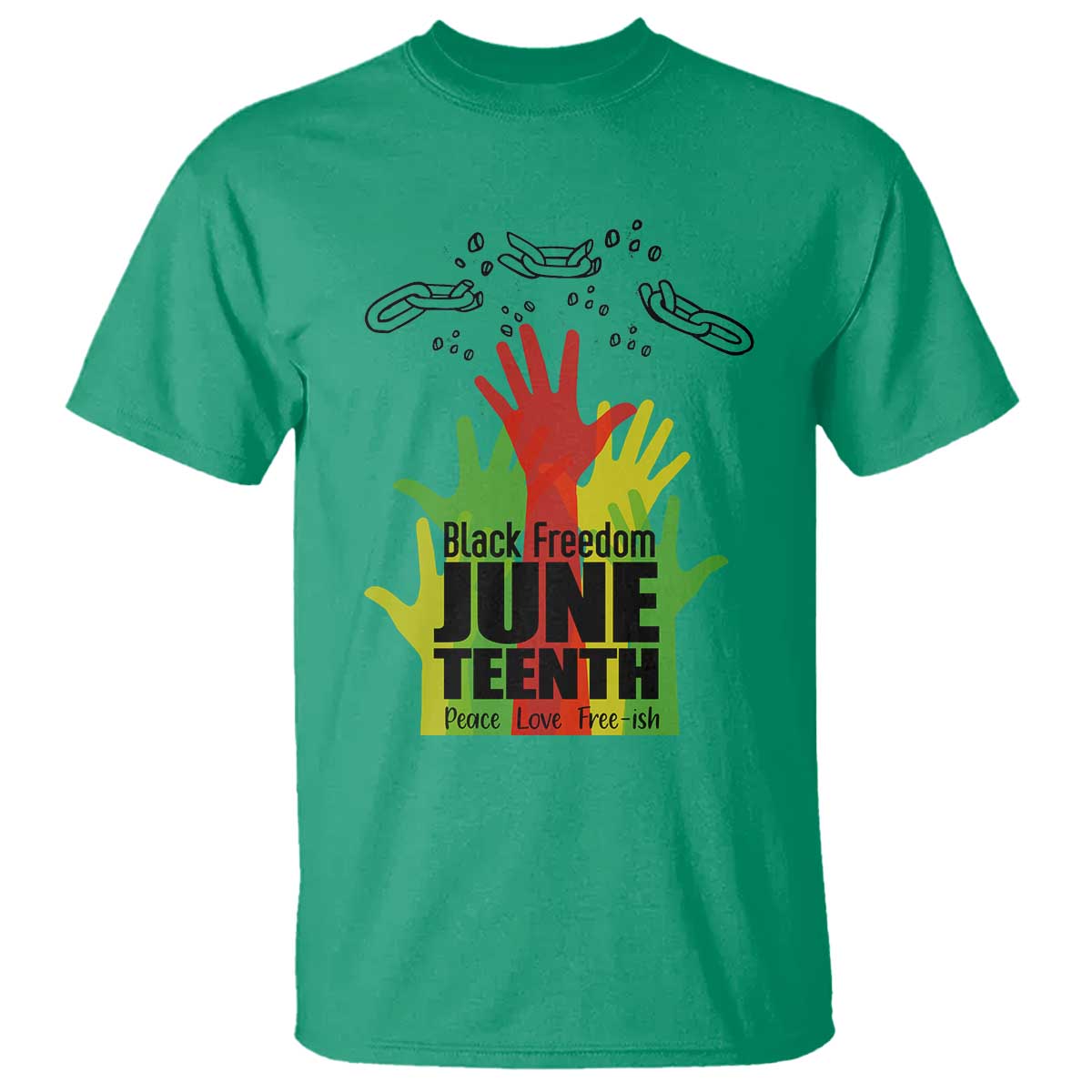 Juneteenth 1865 T Shirt Black Freedom Juneteenth Peace Love Free - ish Breaking Every Chain