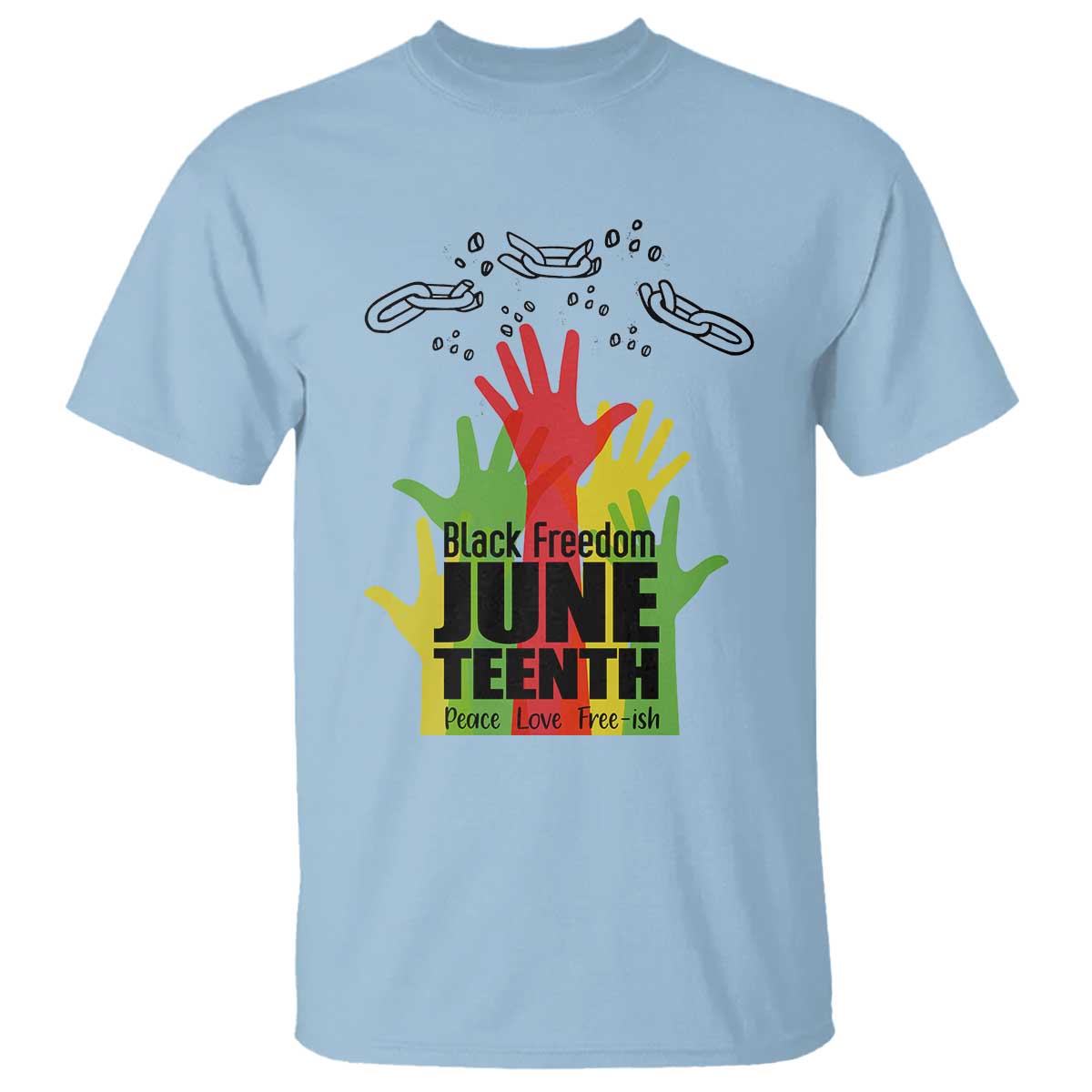 Juneteenth 1865 T Shirt Black Freedom Juneteenth Peace Love Free - ish Breaking Every Chain