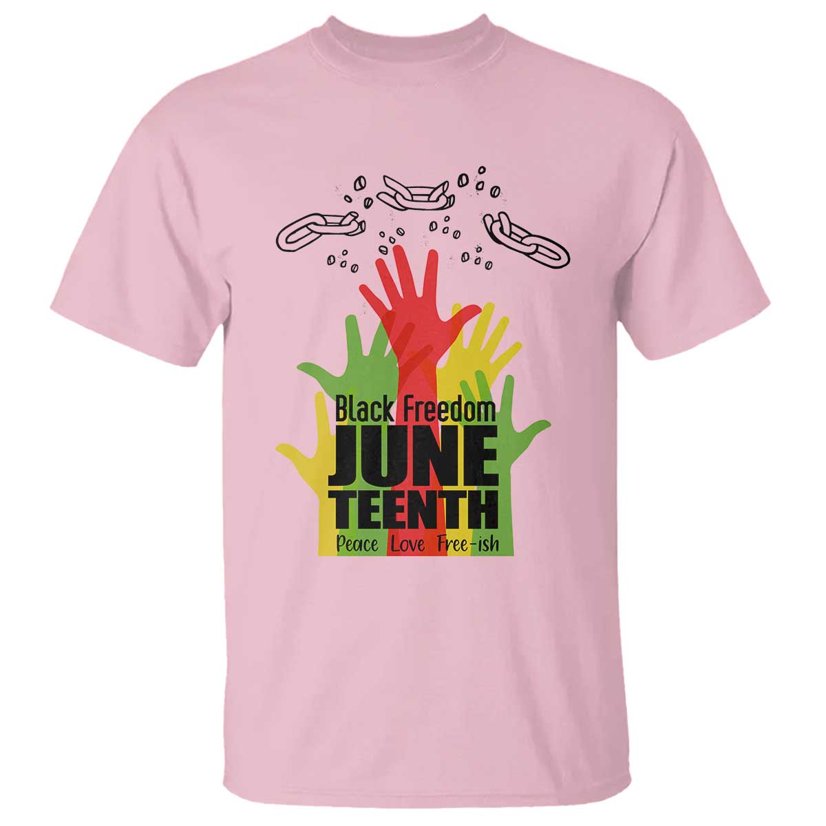 Juneteenth 1865 T Shirt Black Freedom Juneteenth Peace Love Free - ish Breaking Every Chain