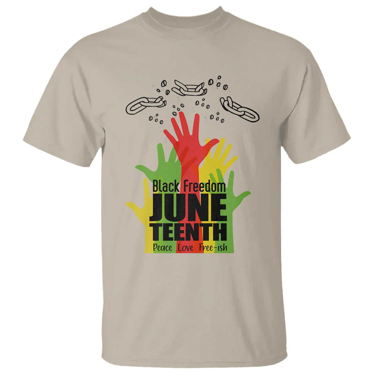Juneteenth 1865 T Shirt Black Freedom Juneteenth Peace Love Free - ish Breaking Every Chain