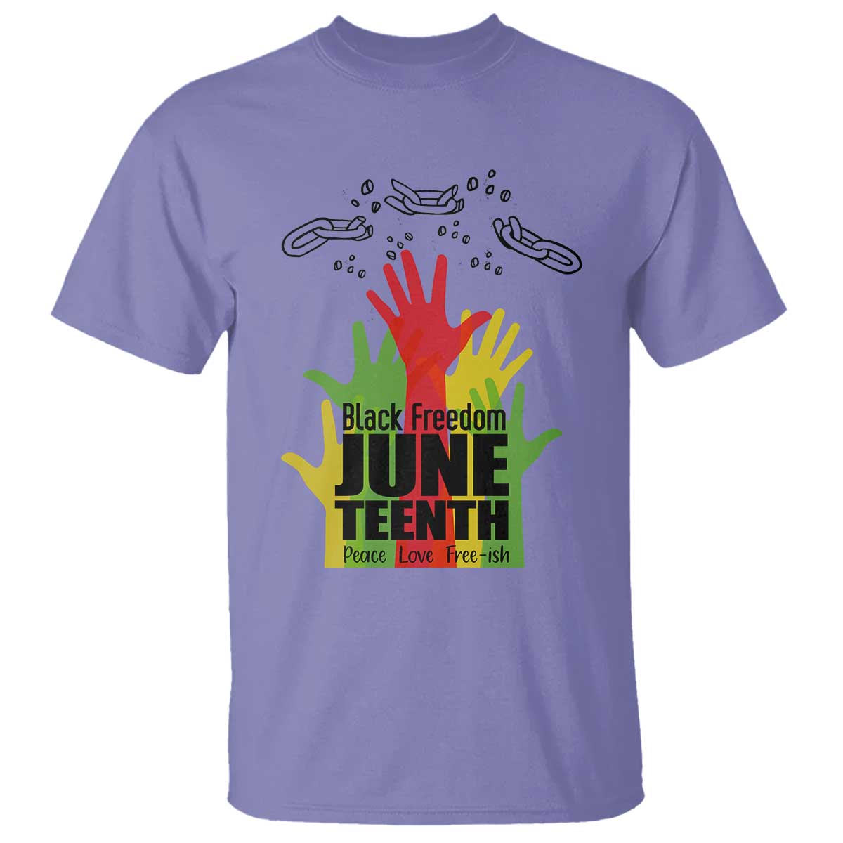 Juneteenth 1865 T Shirt Black Freedom Juneteenth Peace Love Free - ish Breaking Every Chain